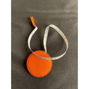Orange Retractable Measuring Tape 60 Inch Round Soft Fabric Sewing Tool Pocket